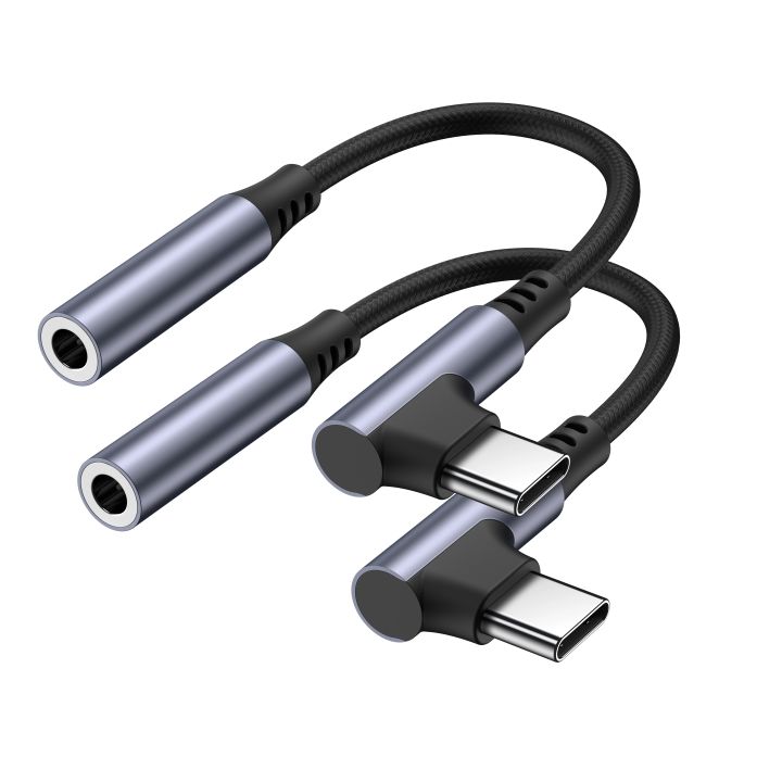 L Shape USB C To 3.5mm Jack Earphone Adapter Type C To 3.5mm Audio Cable Converter For iPhone 17 16 Pro Max 15 Samsung Huawei