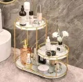 Makeup Storage Rack, Cosmetic Storage Shelf, Makeup Organizer, Dressing Table, Makeup and Perfume Organizer, 3 round Floors 1 round floor. 