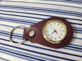 1 pcs leather clock keychain  with working clock keyring s keychains ring clock. 