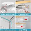 Durable Under Table Pull Out Drawer Transparent Hidden Storage Box Desk Side Organizer for Home Office. 
