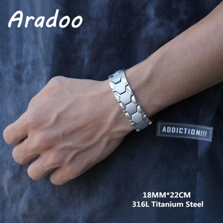 ARADOO%20Honeycomb%20Design%20Bracelet%20for%20Men%20Titanium%20Steel%20Minerals%20Wristband%20-%20Image%204