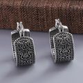 925 Sterling Silver Texture Flower Earrings For Women Gothic Trendy Simple Retro Earring Jewelry Party Accessories.