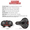active zone Bike saddle Seat, Replacement Wide Saddle Bicycle with Waterproof Memory Foam Padded Leather, Reflective Strip Seat Cushion and Dual Shock Absorbing Rubber Balls, Universal Fit Bike Saddle for Exercise & Outdoor Bicycles. 