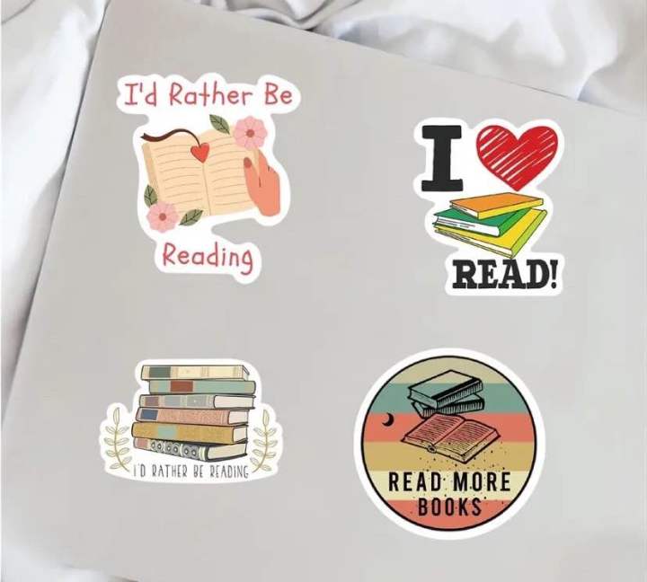 30 PCS Book Lover & Reading Stickers | Vintage Aesthetic Student ...