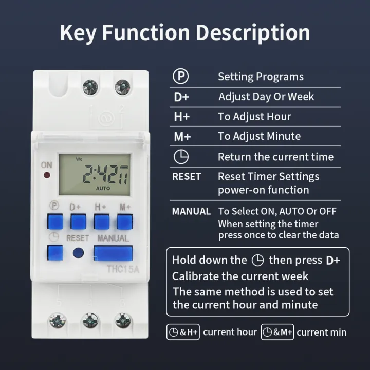 TNCE%20220V%20Timer%20Switch%20THC15A%20mini%20size%207-day%20programmable%20time%20controller%20digital%20Full%20Automatic%20Control%20module%20Breaker%20for%20-%20Image%205
