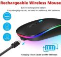 Bluetooth Wireless Mouse RGB Rechargeable Wireless Computer Mause LED Backlit Ergonomic Gaming Mouse for Laptop PC 1600 DPI.