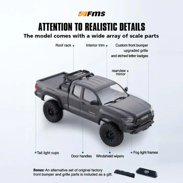 FMS%20Tacoma%20Officially%20Authorized%20Simulation%20Small%20Scale%201/24%204WD%20Remote%20Control%20Climbing%20Car%20RC%20Off-Road%20Vehicle%20FCX24M%20RTR%20-%20Image%205