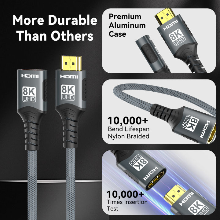 HDMI%202.1%20Extension%20cable%208K%20HDMI%202.1%20Cable%20Male%20to%20Female%20Extension%208K@60Hz%204K@120Hz%20For%20HDTV%20RTX%20PS5%20Xbox%20HDR%20Video%20%20PC%20Laptop%20-%20Image%203