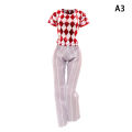 1Set Dollhouse Miniature Doll Dress / Short Skirt / Blouse Summer Wear Clothing For 30cm Dolls Fashion Clothes. 