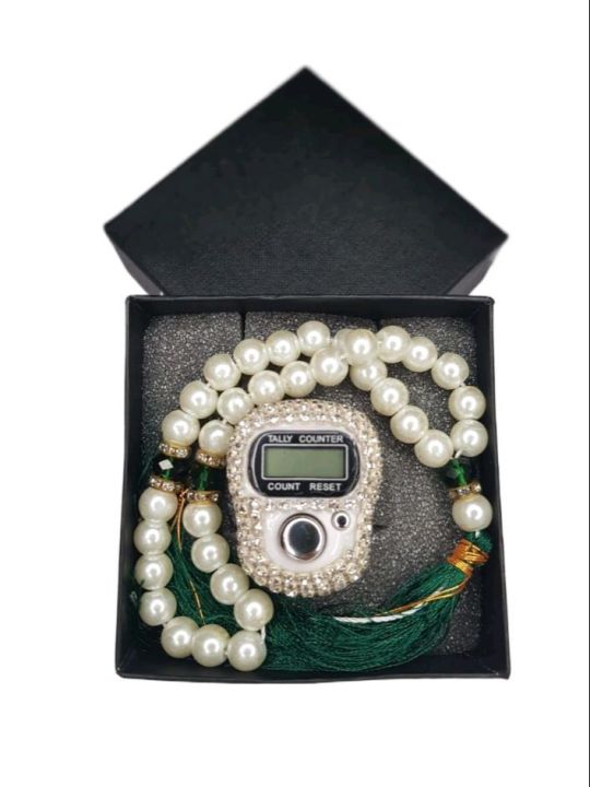 Fancy Digital Counter Tasbeeh With Premium Stone Tasbeeh Pack of Box For A Beautiful Gift.