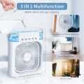 Portable Fan Air Conditioners Upgraded Version USB Electric Fan LED Night Light Water Mist Fun 3 In 1 Air Cooler Humidifie For Home. 