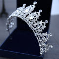 Wedding Hair Tiara Crystal Bridal Tiara Crown Silver Color Diadem Veil Tiaras Wedding Hair Accessories Headpieces Head Jewelry.