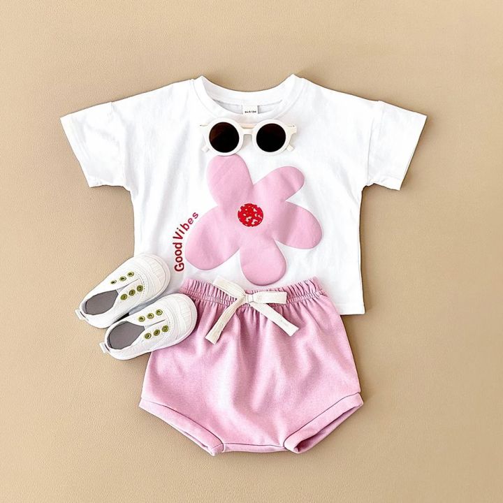 2024%20Summer%20Girl%20Baby%20Clothes%20Set%20Newborn%20Baby%20Cotton%20Sun%20Flower%20Print%20T-shirt+Beach%20Shorts%20Toddler%20Boy%20Outfit%20Suit%200-3Y%20-%20Image%203