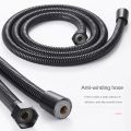 Muslim shower chain pipe flexible hose black color high pressure premium quality 1.5 meter hand shower pipe toilet shower pipe connection chain pipe for bathroom and kitchen bath shower chain pipe cp chain black. 