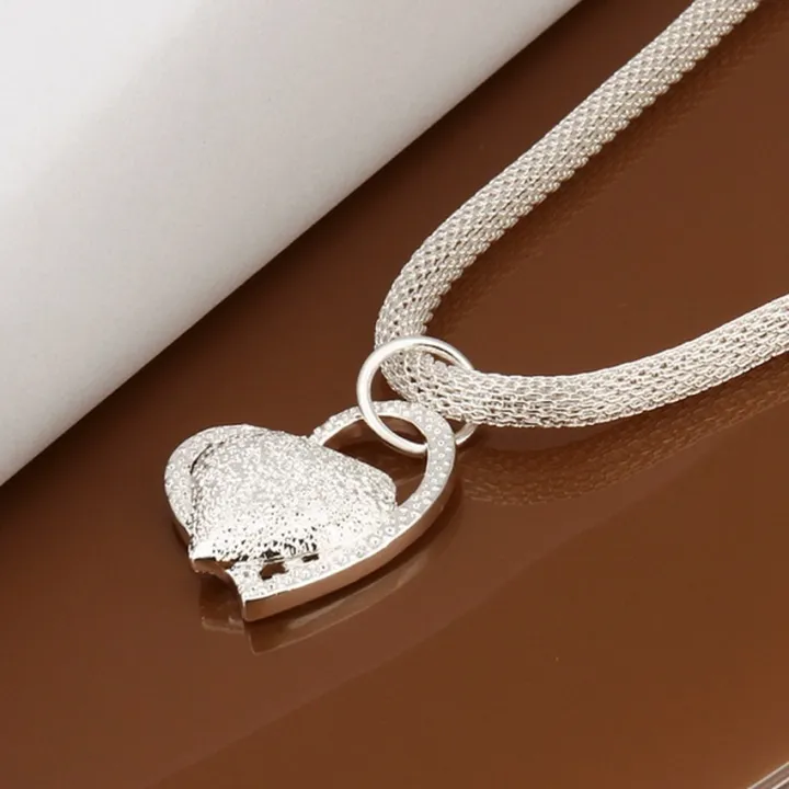 DOTEFFIL%20925%20Sterling%20Silver%20Gorgeous%20Charm%20Fashion%20Charm%20Heart%20Wedding%20Lady%20Love%20Necklace%20Noble%20Luxury%2018%20Inches%20Silver%20Jewelry%20-%20Image%204