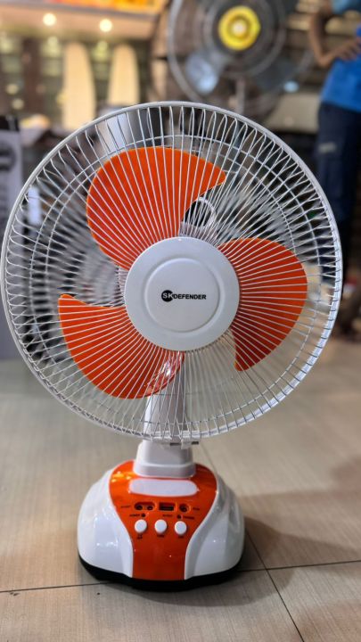 SK Diffender 12" Rechargeable Fan Made in China.