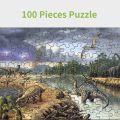 100 Pieces Jigsaw Puzzle Assembling Picture Cartoon Animals Dinosaurs Decompression Puzzles Toy Educational . 