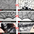 Diameter 30cm Halloween Tablecloth Black Placemat Disposable Spider Table Runner Halloween Decoration Set.