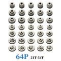 64P 21-54T Metal Pinion Gear Motor Gear for Speed Tuning & Transmission Upgrade For 1/8 1/10 RC Model Car Motor Upgrade Parts.