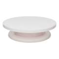 CAKE TURNING TABLE Enjoy easy cake decorating with the Round Cake Decorating Turntable, a smoothly rotating cake stand that allows you to achieve your best icing yet. These baking tool helps you easily create a perfect cakes, cupcakes and desserts.. 