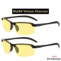 2PCS Night Vision Glasses Men Anti-Glare Driving Goggle Half Frame Polarized Sunglasses for Driver UV400 Day and Night Glasses. 