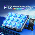 COOLCOLD Laptop Cooling Pad with 12 Quiet Fans,12-17.3 Inch Gaming Laptop Cooler Stand with Two USB Ports & Phone Holder.