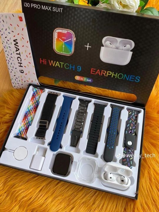 i30%20Pro%20Max%20Suit%20Hi%20watch%209%20Ultra%2011%20in%201%20Set%20Smart%20watch%20with%20Free%20Airbuds,%205v%20Adapter%20and%20Aluminum%20Case%20I%2049mm%20Big%20HD%20Display%20I%20Bluetooth%20calling%20and%20touch%20watch%20-%20Image%203