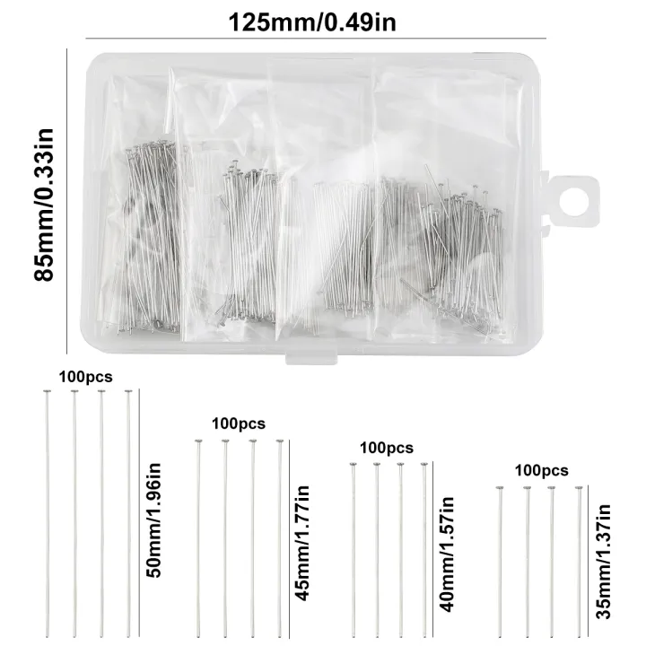400pcs/box%2035-50mm%20Stainless%20Steel%20Flat%20Pin,%20Stainless%20Steel%20T%20Curved%20Pin%20For%20DIY%20Jewelry%20Making%20Accessories,%20Beading%20Material%20-%20Image%205