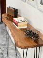 Live Edge Console Table 4ft  30 Inch Height Hairpin Legs  Solid Wood Entryway Table  Natural Wooden Slab  Rustic Hallway Table  Handmade Sofa Back Table for Home Decor. 