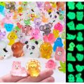 50 PCS Luminous Mini Resin Animals 50 Styles Miniatures Glow in The Dark Tiny Little Figures to Hide Small Duck Figures.