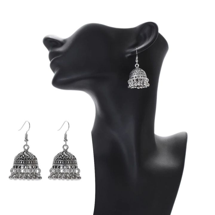Silver%20Oxidized%20Jhumka%20Earrings%20Bahubali%20Small%20Jhumki%20Classic%20Style%20for%20Piercing%20Studs%20Hoops%20earrings%20woman%20and%20Girls%20-%20Image%206