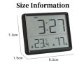 9.3x7.3x1.5cm Digital Alarm Clock Temperature Humidity Hourly Beep Magnetic Sucked Table Clock 12/24H Wall-mounted LCD Clock. 