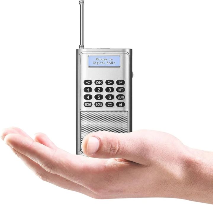 Raddy RD23 Portable DAB Radio Small DAB+ FM Digital Radio with Battery Pocket Radio with Bluetooth Kitchen Radio (Silver)