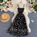 YuooMuoo Women Dress 2026 New Korean Fashion Floral Print Spaghetti Straps Mesh Party Dress Vacation Style Lady Beach Vestidos. 