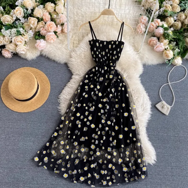 YuooMuoo%20Women%20Dress%202026%20New%20Korean%20Fashion%20Floral%20Print%20Spaghetti%20Straps%20Mesh%20Party%20Dress%20Vacation%20Style%20Lady%20Beach%20Vestidos%20-%20Image%202