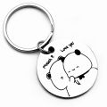 Featuring a Cute Bubu Dudu Love You Keychain, Panda Bear Couple Design, Valentine's Day Anniversary Gift. 