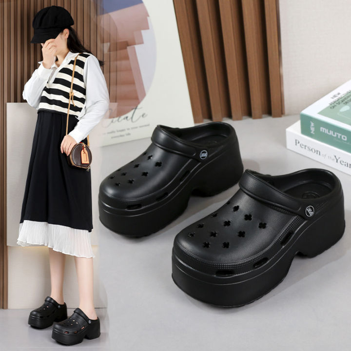 9CM%20Thick%20Women's%20Sandals%202024%20New%20Summer%20Slippers%20High%20Heel%20Soft%20Sole%20Beach%20Garden%20Shoes%20Outdoor%20Waterproof%20Women's%20Hole%20Shoes%20-%20Image%202