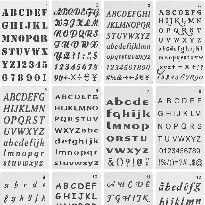 12 English Alphabet Templates, Suitable for Wooden Art Letter Painting ...