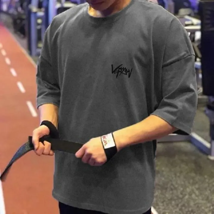 NEW%20Round%20Collar%20Sports%20T%20Shirt%20Oversize%20Cotton%20Summer%20Tee%20Training%20Running%20Shirt%20Man%20Streetwear%20Half%20Sleeve%20Men%20T-Shirt%20-%20Image%206