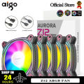 Aigo Z12 Computer Case Fan Reverse Ventoinha PC 120mm Rgb Fan Cooler 4pin PWM CPU Cooling Fan 3pin5v Argb 12cm Ventilador. 