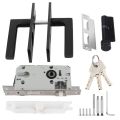 Space Aluminum Bedroom Door Lock Home Security Bedroom Handle Lock with Keys Screw Black Security Door Handle Lock. 