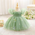 Toddler Embroidery Flower Baptism Party Baby Girl Dress Elegant 1 Yrs Birthday Princess Prom Dress Girl Wedding Bridesmaid Gown. 