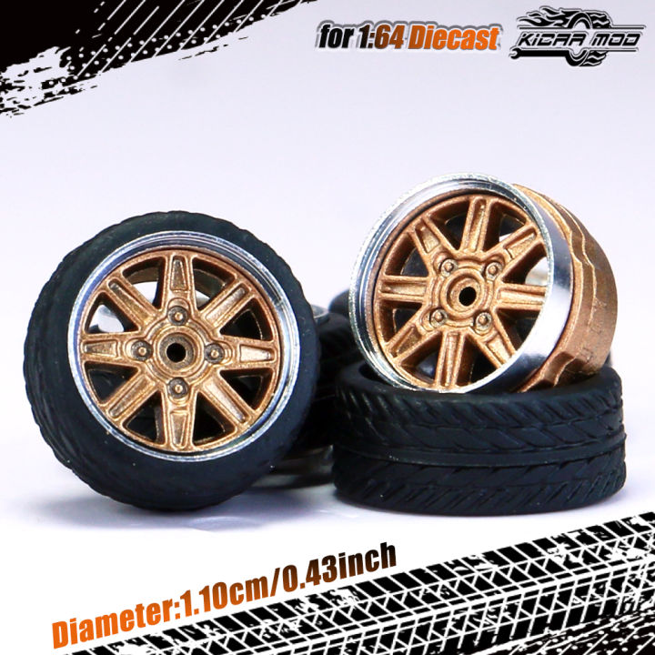 Kicarmod%201/64%20Model%20Car%20ABS%20Wheels%20with%20%20Tire%20Rivet%20Axle%20Metal%20Rims%20Diameter%2011mm%20Refitting%20Parts%20For%20Model%20Car%20MINIGT%20-%20Image%207