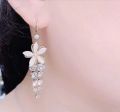 Opal Flower Earrings Acrylic Rhinestone Tassel Fashion Stud Earrings Elegant 1 Pair Jewelry for Women. 