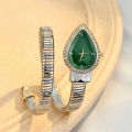 Elegant Ladies' Water-Drop Headed Watch with Snake-Shaped Band.