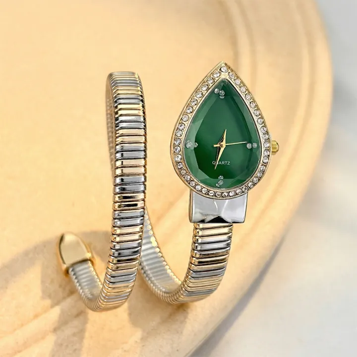 Elegant%20Ladies'%20Water-Drop%20Headed%20Watch%20with%20Snake-Shaped%20Band%20-%20Image%204