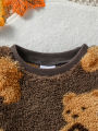 2024 New Style 6M-3Y Baby Unisex 2-piece Infant/Toddler Winter Cute Little Bear Plush Sweater Pants Casual Set. 