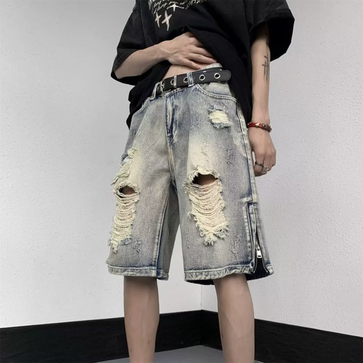 Summer%20ripped%20denim%20shorts%20men's%20cropped%20pants%20trendy%20brand%20fat%20plus%20fat%20plus%20plus%20plus%20size%20loose%20beggar%20mid%20pants%20horse%20pants%20-%20Image%206