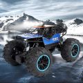 1/24 Scale Beginner RC Truck, 4WD High Speed All Terrains RC Car, Metal Shell Off Road RC Vehicles Toys With LED Light, For Boys Kids And Adults (Blue, Green). 