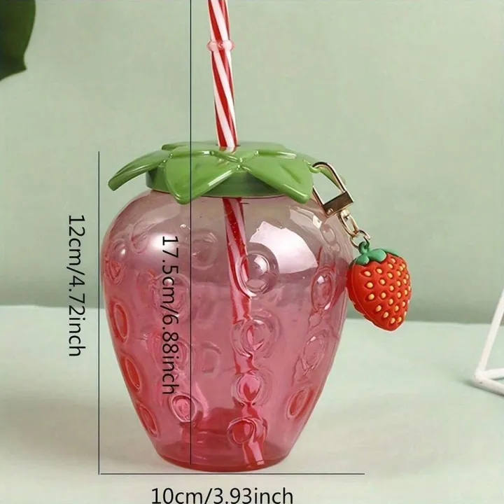 1pc%20Strawberry%20Straw%20Cup%20Cute%20Cartoon%20Strawberry%20Straw%20Cup%20Fruit%20shaped%20Suitable%20for%20Summer%20Beach,%20Juice%20Cup,%20Beverage%20Cup%20-%20Image%202